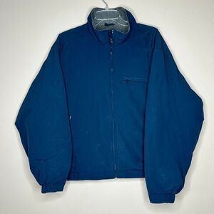 VTG Eddie Bauer Polartec Men's M Blue Fleece Lined‎ Full Zip Softshell Bomber